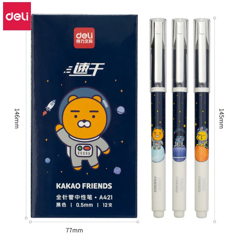 Deli Милая гелевая ручка 1 шт. милая мультяшная Kakao Friends быстро сохнет корейские