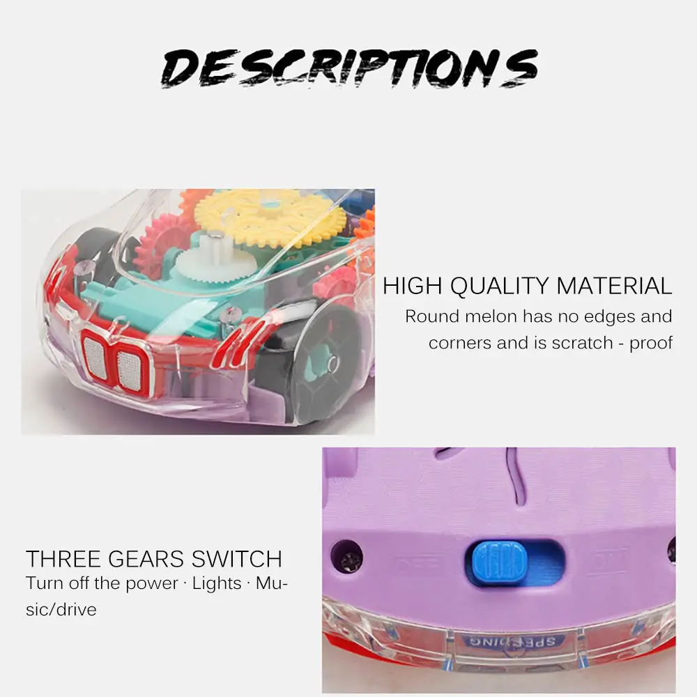 Игрушка трансформер Детская универсальная прозрачная шестеренка с подсветкой