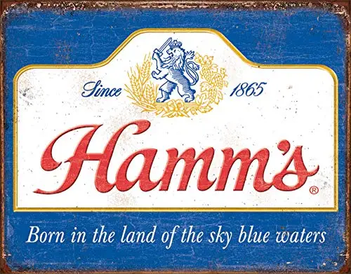 Desperate Enterprises Blue Moon- Skyline Logo Retro Tin Sign Metal Painting Tin Sign Wall Decor Board Retro Pub Bar Tin Poster - Цвет: Hamms Sky Blue