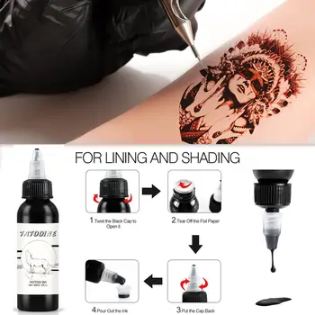 

TATOOINE 1 Bottle 60ml Tattoo Ink Pigment Set Kits Body Arts 60ml black Professinal Beauty Permanent Makesup Paints Accesories