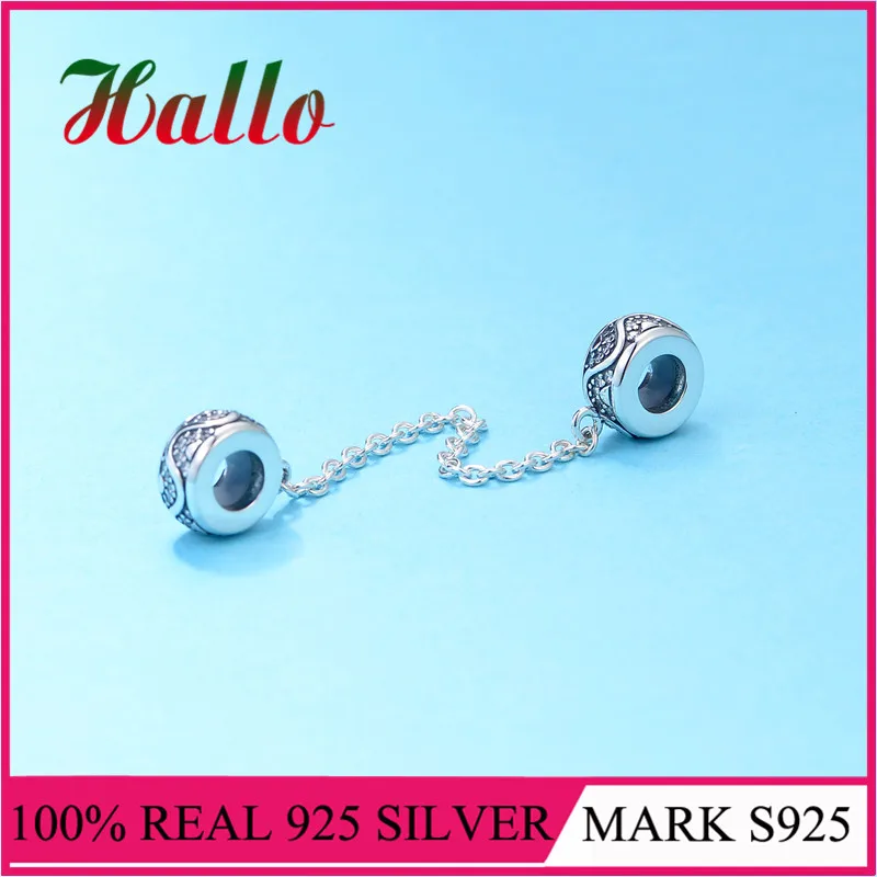 Safty Chain Charms encantos de plata 925 подходит для шармов Серебро 925 оригинальные браслеты бусины для изготовления ювелирных изделий