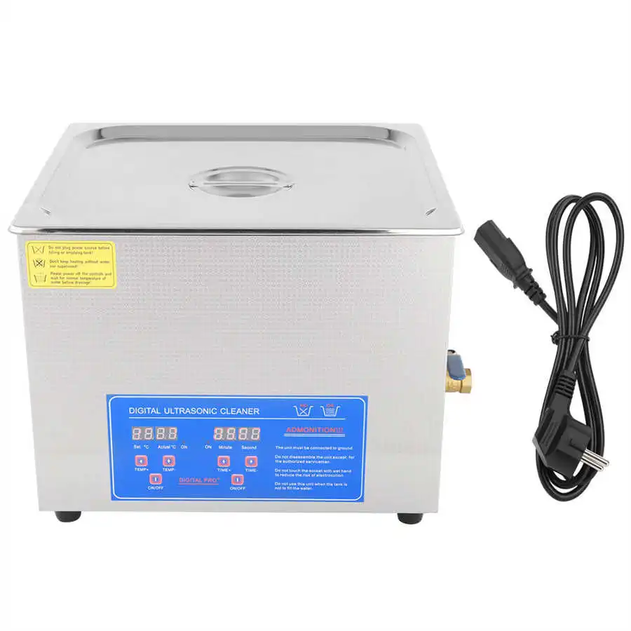 US $175.52 15L Digital Stainless Ultrasonic Cleaner Bath Heater Tank Timer Heat HighPower MicroprocessorControlled Device 40KHz