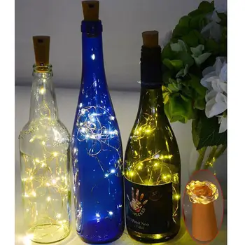 

2M 20LED Waterproof Bottle Stopper String Light Silver Wire Cork Shaped Garland Festival Wedding Party Decoration LED Fairy Lamp