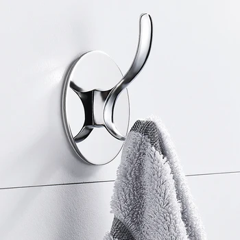 

Bathroom Hooks for Towel Robe Coat Hat Stainless Steel Wall Hook Restroom Home Hotel Accessories Self-Adhesive