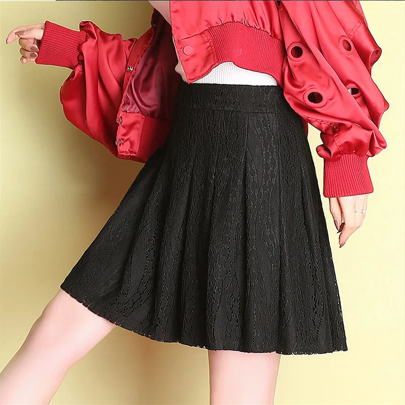 

2020 Summer New Style Slim Fit Slimming Lace Pleated Short Skirt Spring Skirt Short Skirt Sub-