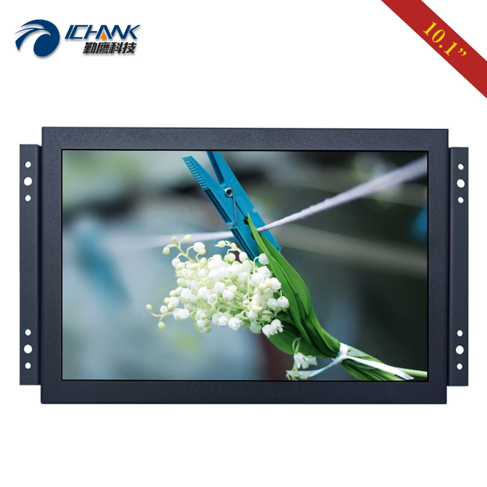 

10.1" inch Display 1280x800p Open Frame Power On Boot PC Monitor Metal Shell RCA HDMI-in VGA Industrial LCD Screen K101TN-ABHUV