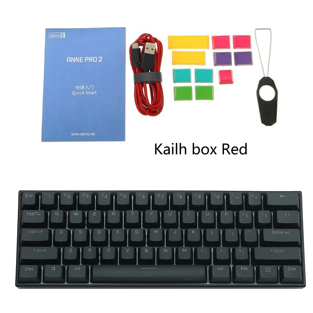 60% механическая клавиатура Bluetooth 4,0 Тип-C цветная(RGB) 61 Ключи Kailh коробка переключения