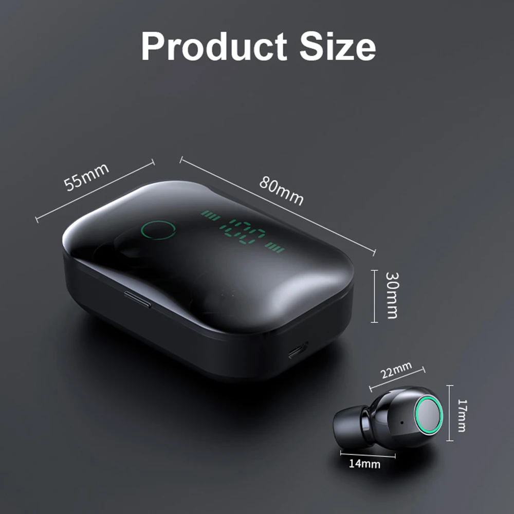 Newmsnr M7 Bluetooth 5,0 беспроводной светодиодный дисплей питания наушники, HD стерео HIFI Звук шумоподавление коснитесь управление