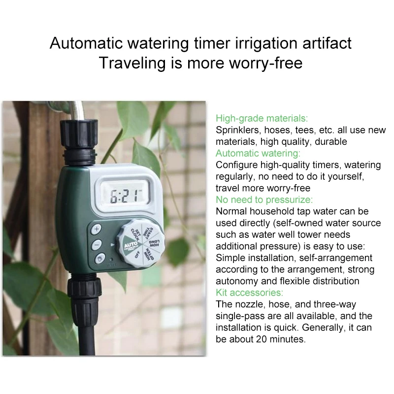 Outdoor Garden Irrigation Controller Solenoid Valve Timer Garden Automatic Water Irrigation Controller Irrigation Controller