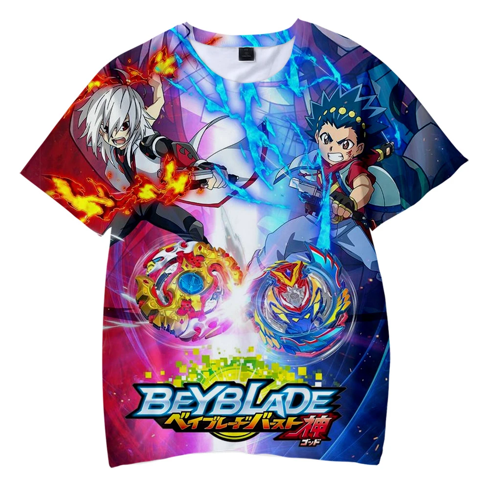 Детская футболка с 3D-принтом бейблэйд эволюции коротким рукавом для мальчиков и