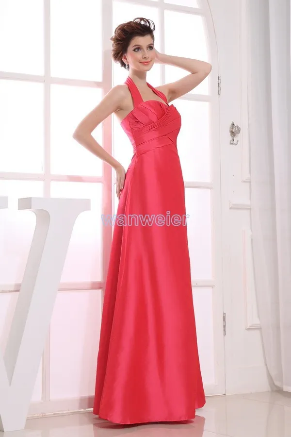 Женское вечернее платье-макси, Красное длинное платье для подружки невесты, 2013