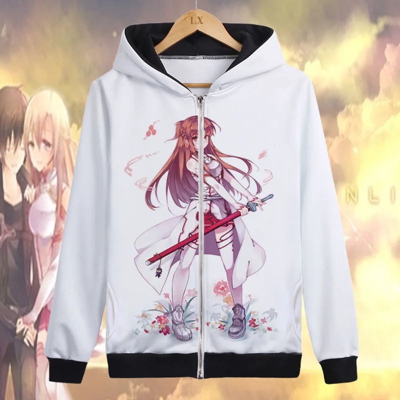 Аниме Толстовка с капюшоном Sword Art Online Alicization повседневные толстовки на молнии с капюшоном для мальчиков Academy SAO World пальто японский мультфильм