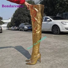 Gold Thigh High Boots - Shoes - AliExpress