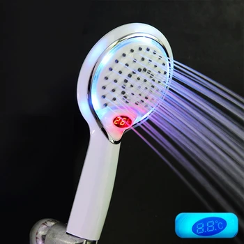 

Hand Held Digital Display Shower Head Three-color Temperature Sensor Showerhead P0RE