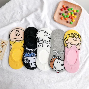 

2020 Summer Fashion Women Fashion Silicone Invisible Ankle Socks Cartoon Pattern Printed Funny Cotton Short Socks