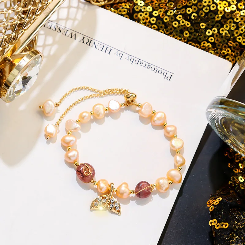 Модный маленький свежий и милый браслет из круглых бусин Простой в виде рыбьего