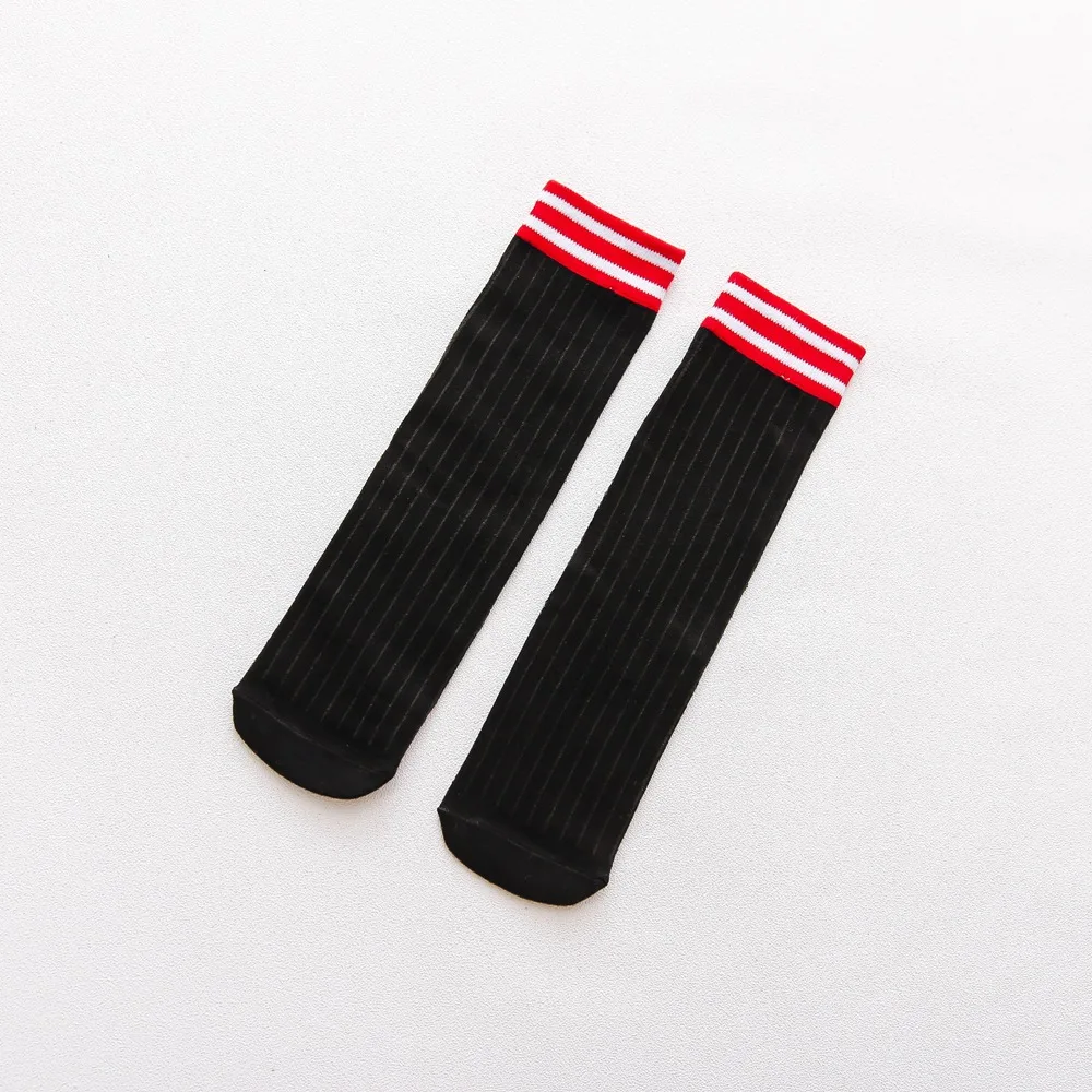 03 New Stack Striped Women Socks Autumn Winter Double Needle Ladies Funny Socks Without Heels Japanes Korean Style Calcetines 125 - Color: 03