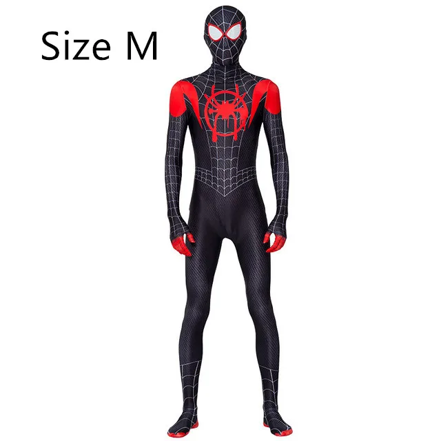 Size M black Spiderman COS Spider-Man: Into The Spider-Verse Clothing Spiderman Tights Small Black Spider Myers Clothes Cool Adult Men's Suit - Цвет: Size M black