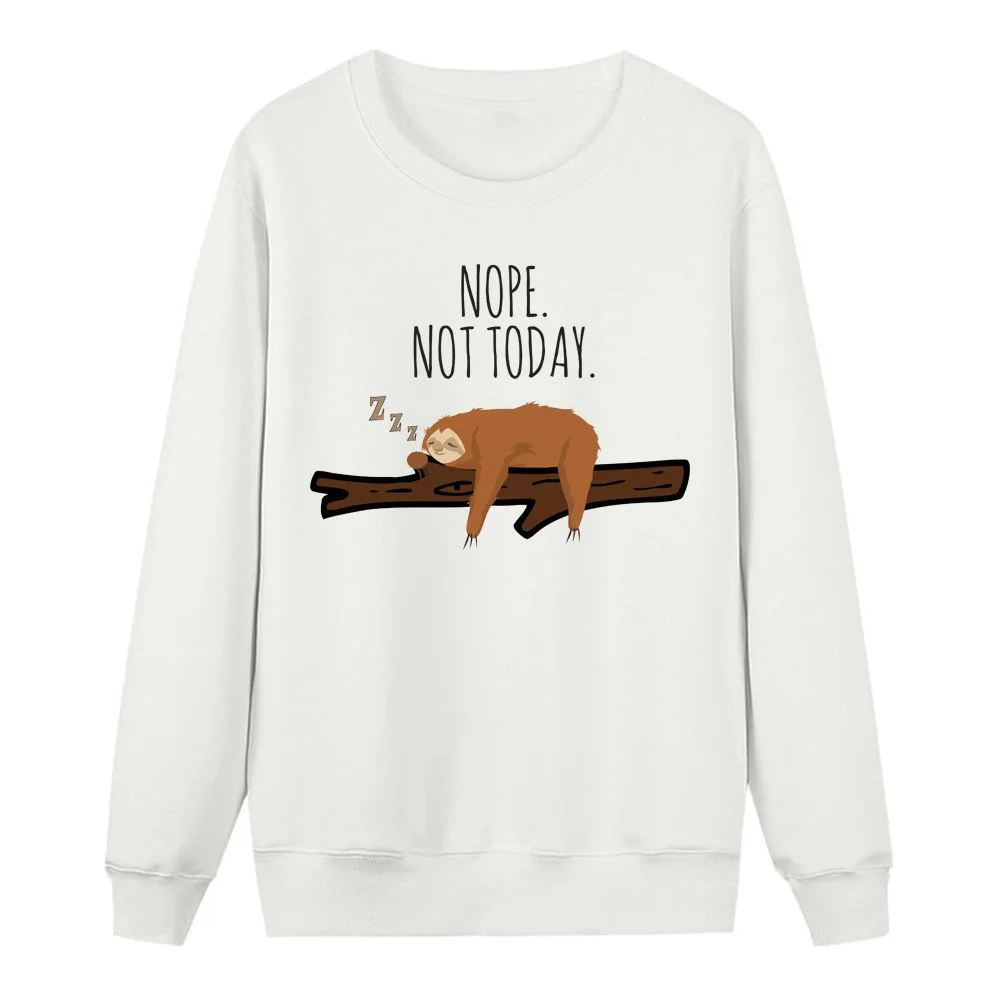 Осенняя Флисовая теплая Женская толстовка с капюшоном nope not today Ленивец, толстовка с капюшоном, повседневная женская уличная одежда с рисунком Folivora Harajuku, топы