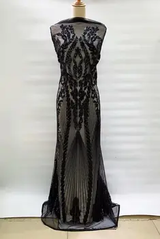 

NEW Luxury African Lace Fabric for Wedding Party Dress High Quality African Sequins Fabric Lace Nigerian French Tulle Lace BLACK