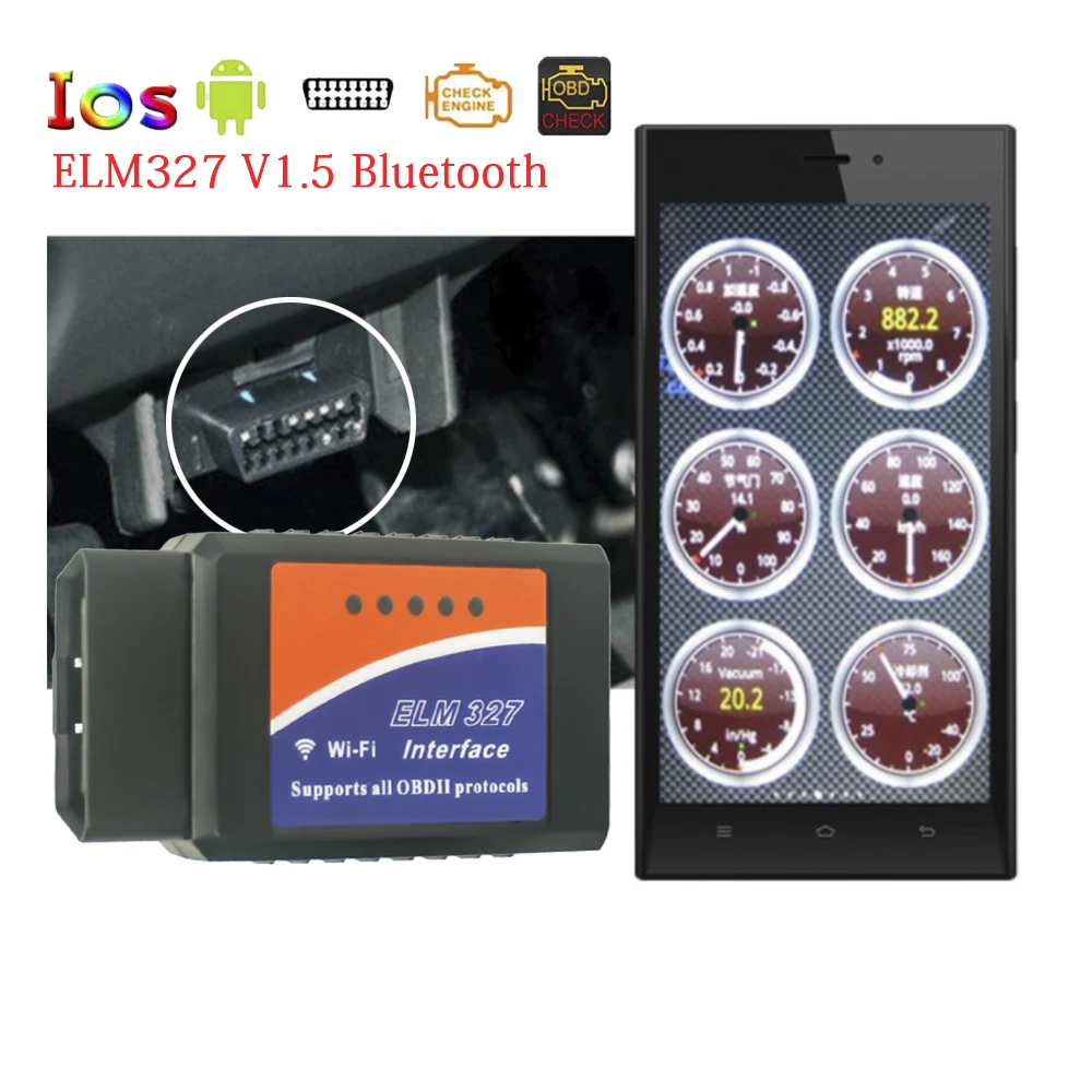 Bluetooth/Wifi ELM327 V1.5 OBD2 автоматический диагностический сканер для Mercedes Benz C Класс W205- Mini ELM 327 V 1,5 OBDII