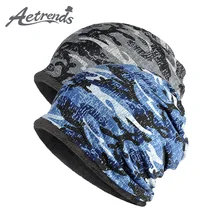 [AETRENDS] Многофункциональный 2 в 1 шарф громоздкий вязаный Хип-хоп шапочки для мужчин или женщин шапки Z-5083
