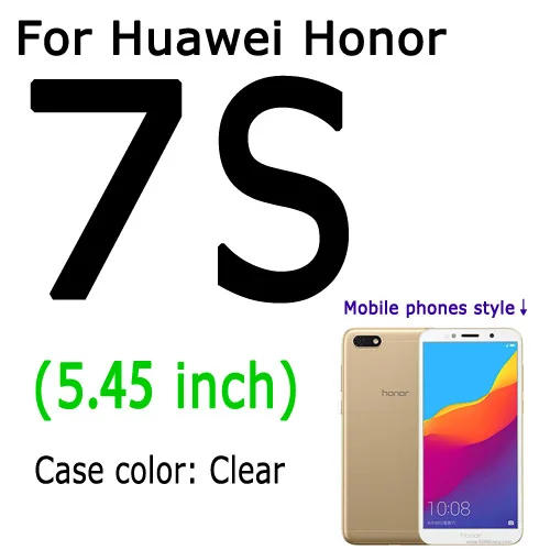 Для huawei Honor 7A 8A Pro 8S 8C 8X Max 7C 7s Чехол прозрачный мягкий гелевый ТПУ силиконовый чехол для телефона AUM-AL00/AL20/Dua-L22 - Цвет: 7S