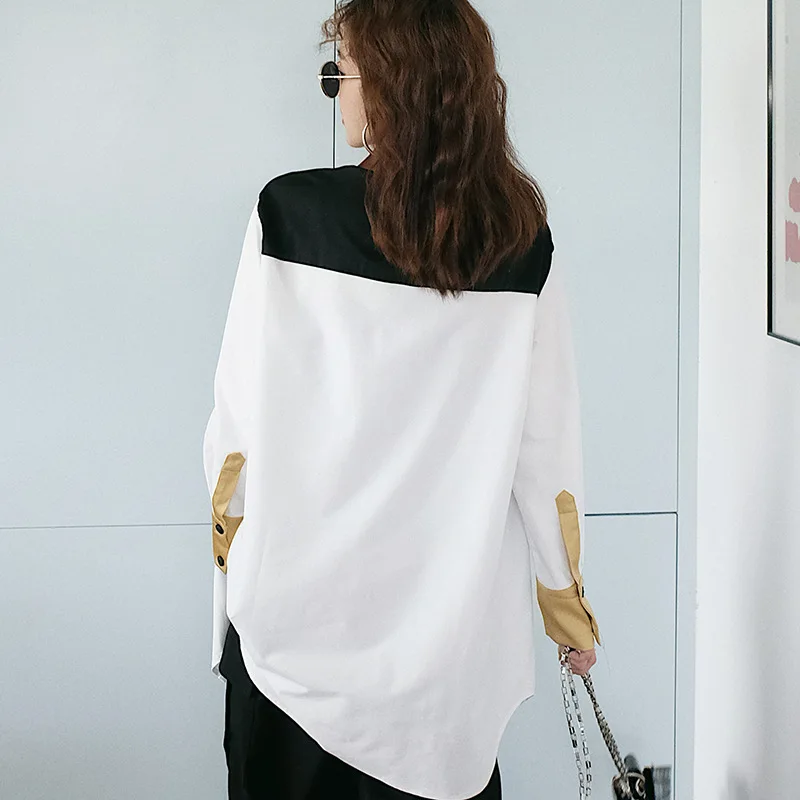 LANMREM 2020 autumn fashion street wear loose turn