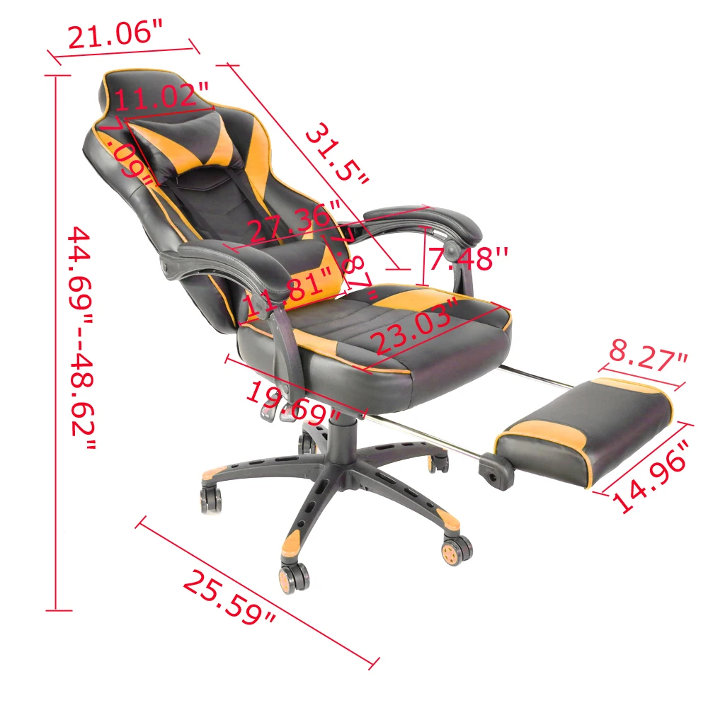  C-type Household Reclining Armchair Foldable Foot Racing Chair Gaming Chair Office Armchair with Fo