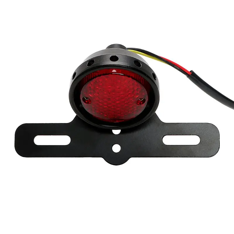 12V красный задний светодиодный стоп-сигнал для мотоцикла Ретро светильник для предотвращения столкновений