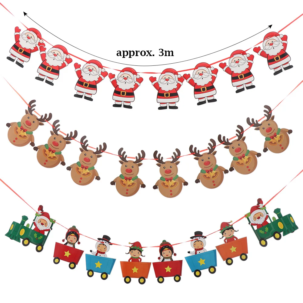 Рождественские Украшения Флаг Бантинг Баннер для дома Navidad Рождественская елка огни Рождественские декоративные украшения Рождественский подарок Счастливый