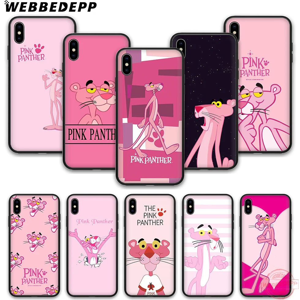 WEBBEDEPP розовый пантера Мягкий Силиконовый ТПУ чехол для телефона iPhone 5 6 7 8 Plus X XS XR Max