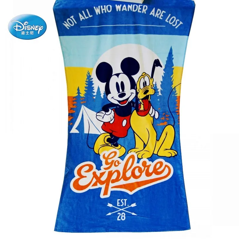 mickey 1 Дисней милый синий Микки Маус Лето мочалка хлопок мягкое пляжное полотенце одеяло для детей девочки банное полотенце для плавания - Цвет: mickey 1