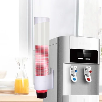 

70 Cups Paper Cup Dispenser Plastic Cups Holder Disposable Automatic Holder Dustproof Free Punching Paper Cup Rack CY