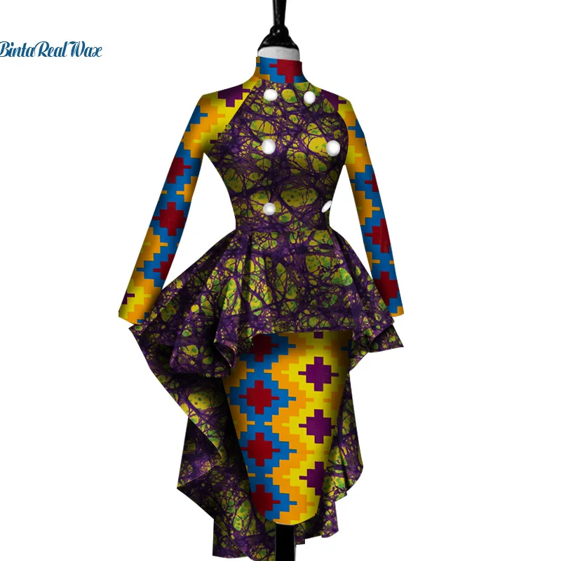 Комплект из 2 предметов с юбкой и топом воротником стойкой|african bazin|african bazin richebazin