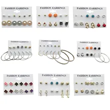 26 разные стили, очаровательные серьги, набор, модные стразы, жемчуг, цветок, животное, сердце, клевер, лист, серьги-гвоздики, ювелирное изделие для женщин, девушек