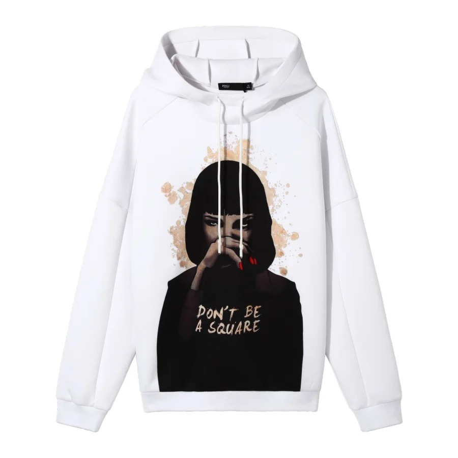 Moleton Masculino Rushed Palace Pinli осень новая мужская одежда с принтом, полувысокий воротник и крышка для шляпы B193309146 - Цвет: White