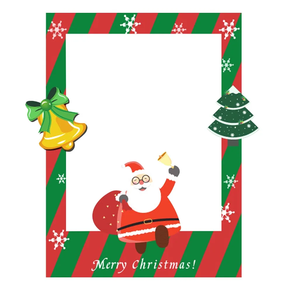 Besegad Забавный DIY мультфильм Merry Christmas Photo Booth Реквизит Рождественская фотография фото фон рамка для селфи Рождественский Декор Игрушка - Цвет: B
