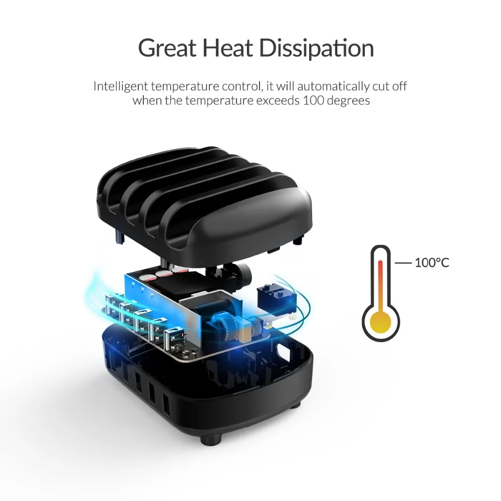 ORICO USB Зарядное устройство Док-станция с держателем 40 Вт 5V2. 4A* 5 usb зарядка бесплатно USB кабель для iphone ipad PC Kindle Tablet