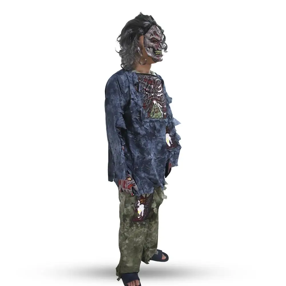 Костюм на Хэллоуин для взрослых мужчин и женщин Одежда для сцены бар дом с привидениями террор реквизит зомби косплей топ+ брюки+ маска+ перчатки