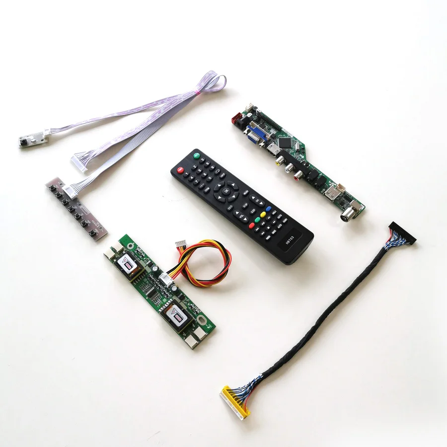 Для M190MWW1-301/401 4CCFL 30Pin LVDS T. V56 плата контроллера VGA HDMI AV USB ЖК-дисплей панель дистанционного управления+ инвертор+ клавиатура DIY kit