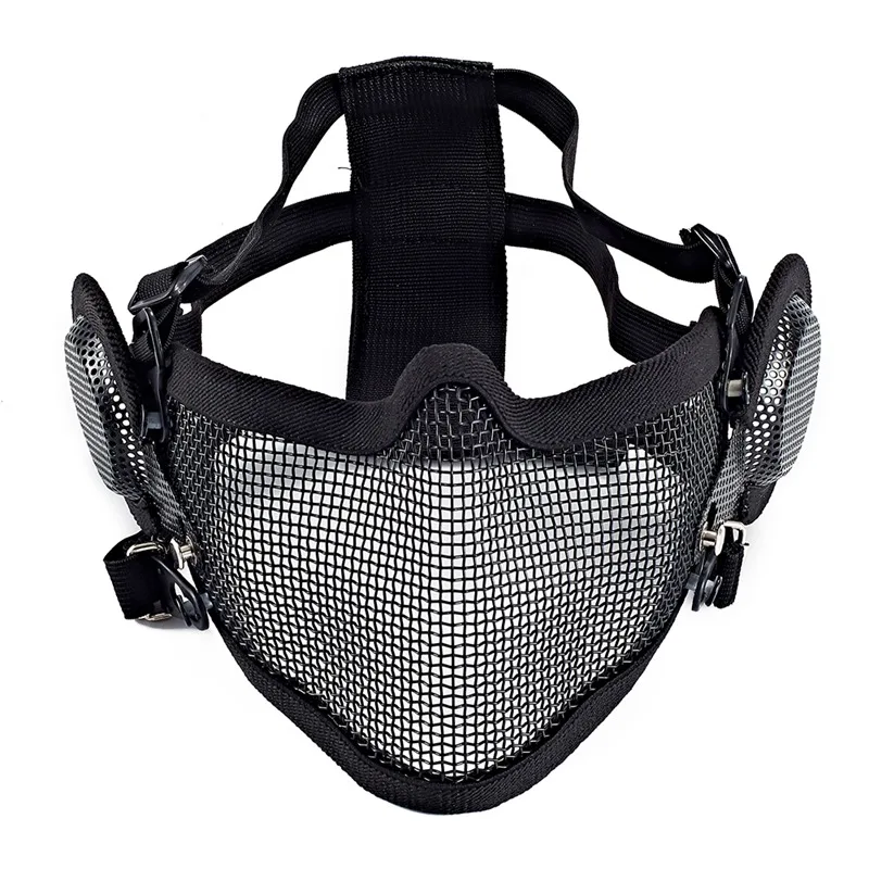 (Тактическая) полумаска дышащая мягкая складная сетка защита для ушей рта Спортивная одежда для видов спорта на открытом воздухе