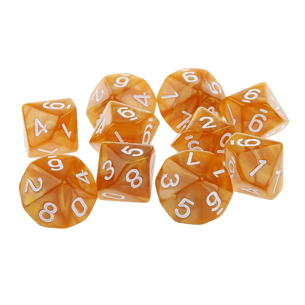 Package Of 20 Dice D10 Digital Dice Acrylic Dice For Board Games MTG TRPG