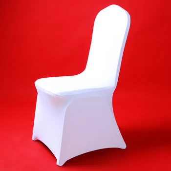 

Best 50/100Pcs Cheap Hotel White Lycra Spandex Chair Covers Weddings Party Christmas Banquet Dining Office Stretch Chair Cover
