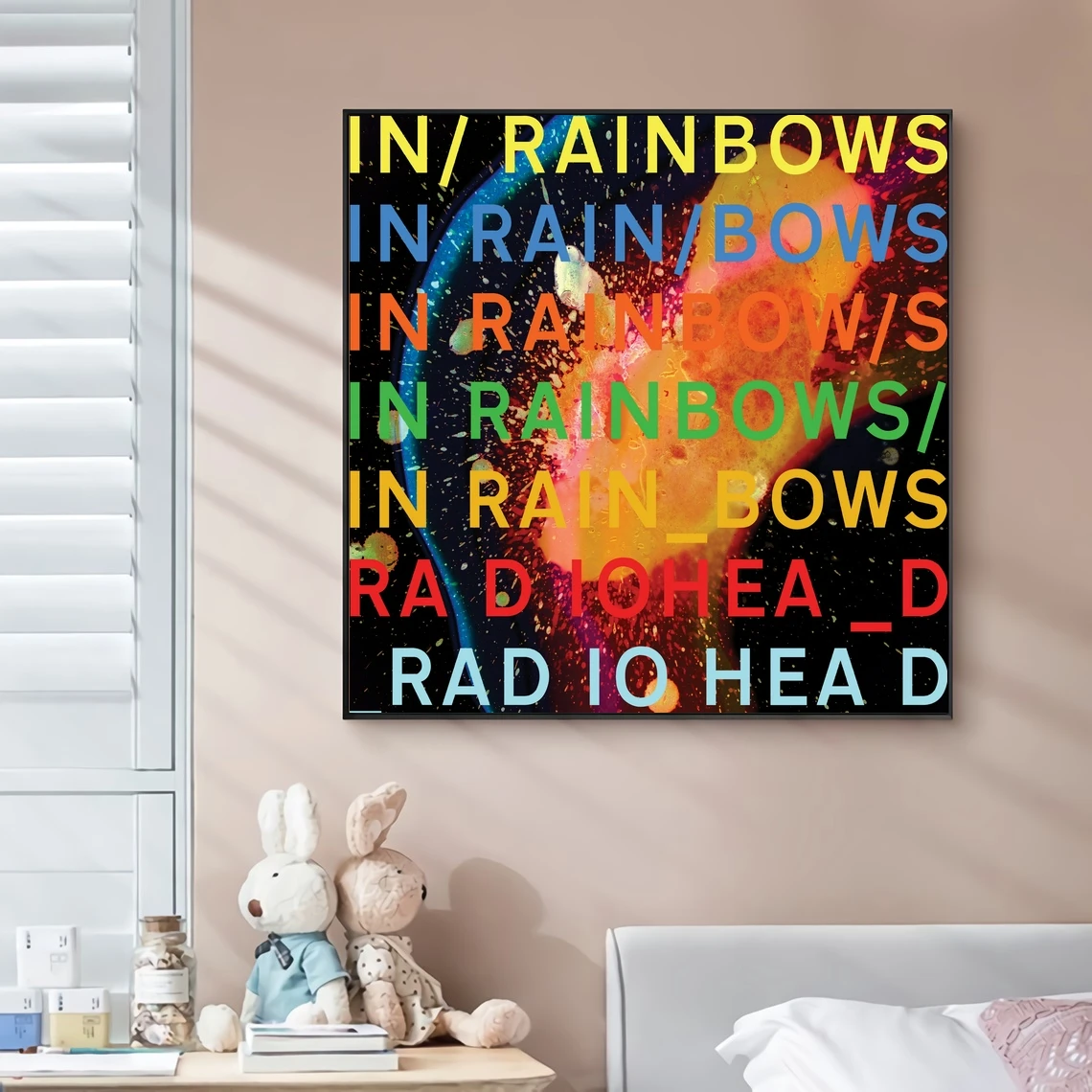Radiohead In Rainbows Album Musicale Cover Canvas Poster Hip Hop Rapper Musica Pop Celebrity Wall Painting Art Decoration