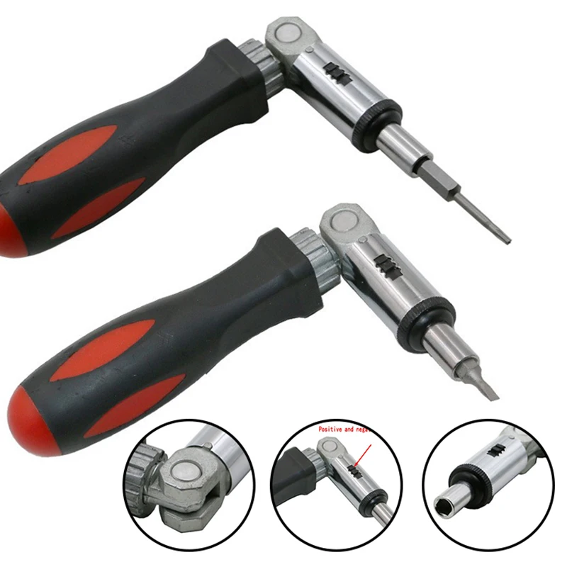 

1/4 Inch Adjustable Ratchet ScrewdriverHex Wrench Screwdriver Sockets 180 Degree rotation Positive/negative Ratchet screwdriver