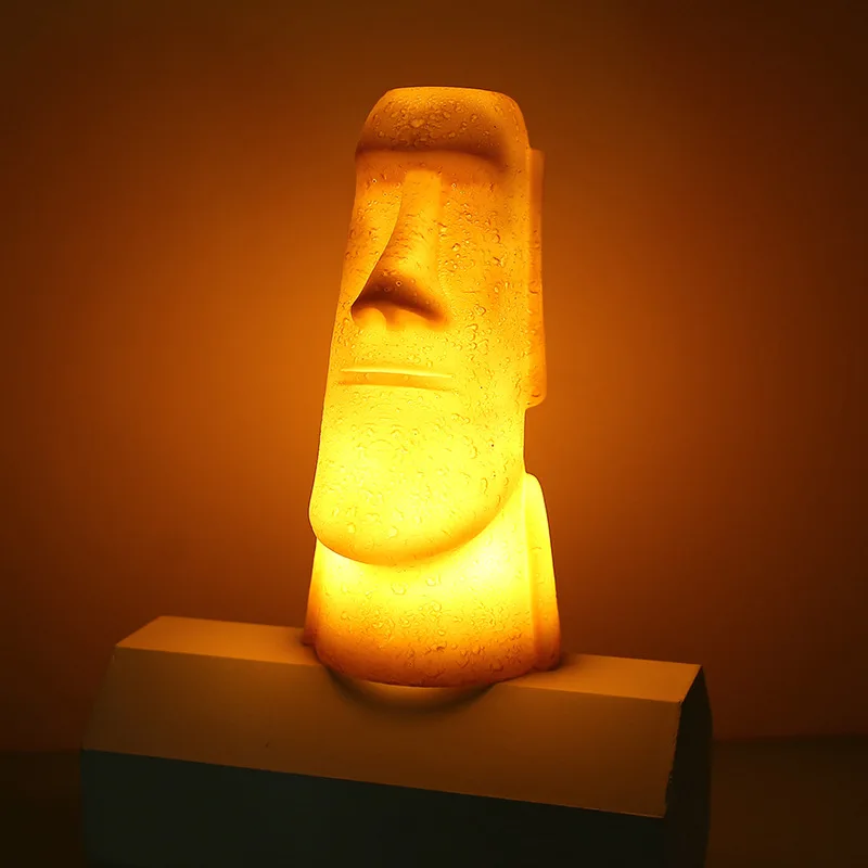 Светодиодные украшения Moai ночник с имитацией камня для мужчин милый
