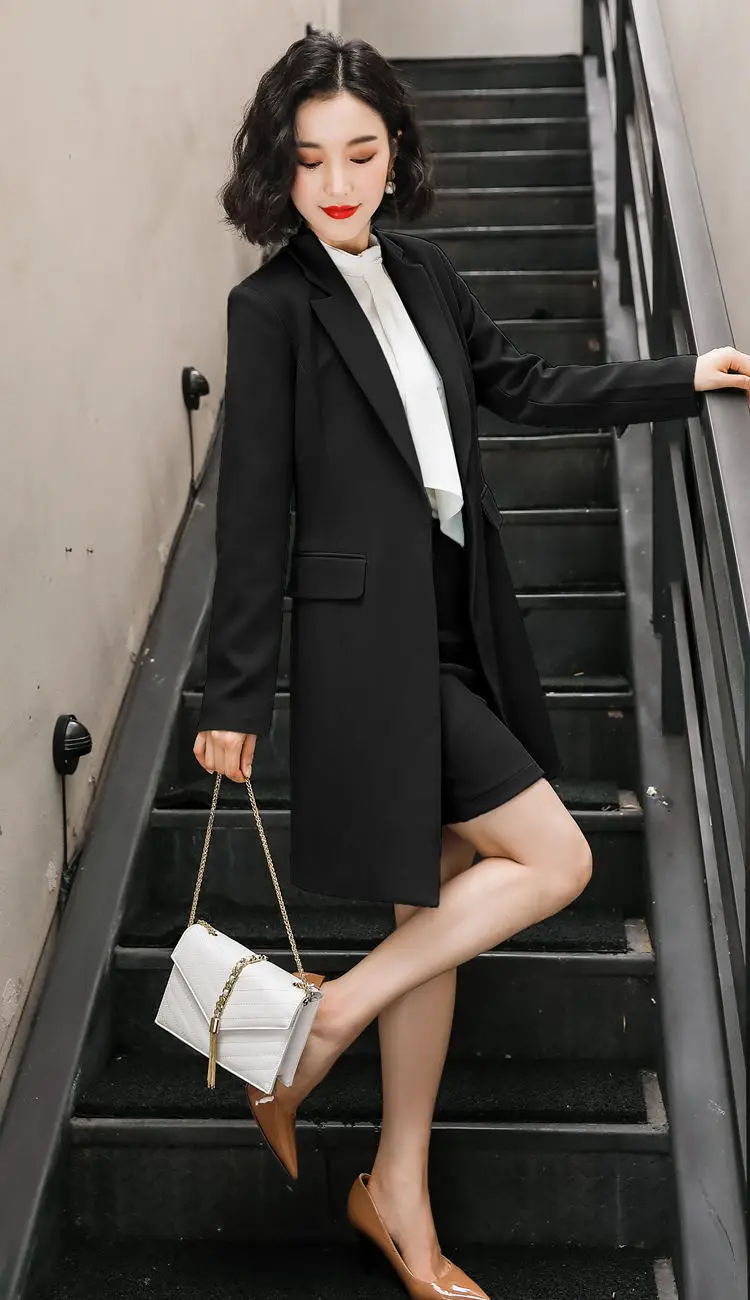 Дамская элегантная офисная одежда платье костюм женский длинный стиль куртка юбка M-4XL размера плюс синтетическая ткань Рабочий костюм f80808
