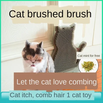 

New fixed door seam cat rubbing hair removal device anti-itching massage brush cat rubbing brush toy Pet supplies