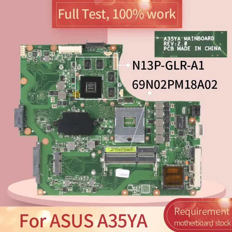 Материнская плата 69N02PM18A02 для ASUS A35YA REV.2.0 SLJ8E материнская ноутбука 100% рабочий
